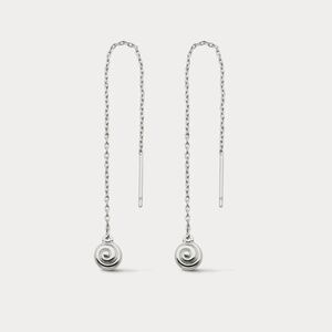 LUV AJ SEASHELL THREADER EARRINGS in silver